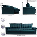 Ver imagem 2 de Sofá Retrátil e Reclinável 2,75m Molas Ensacadas Cama Inbox Big Space com Bordado 3d Velusoft