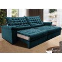 Ver imagem 1 de Sofá Retrátil e Reclinável 2,75m Molas Ensacadas Cama Inbox Big Space com Bordado 3d Velusoft