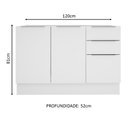 Ver imagem 5 de Balcão Gabinete de Pia Madesa Stella 2 Portas e 3 Gavetas (Sem Tampo e Pia) Branco