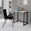 Ver imagem 1 de Escrivaninha Mesa Escritório Dobrável Fit Mds, 77*45*80 100% MDF 80cm Industrial Preto e Off White