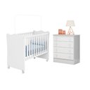Ver imagem 1 de Quarto Infantil Berço e Cômoda Doce Sonho Branco Qmovi