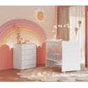 Ver imagem 2 de Quarto Infantil Berço e Cômoda Doce Sonho Branco Qmovi