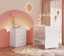 Ver imagem 2 de Quarto Infantil Berço e Cômoda Doce Sonho Branco Qmovi