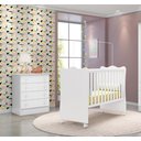 Ver imagem 3 de Quarto Infantil Berço e Cômoda Doce Sonho Branco Qmovi
