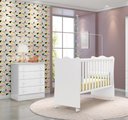 Ver imagem 3 de Quarto Infantil Berço e Cômoda Doce Sonho Branco Qmovi