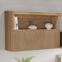 Ver imagem 1 de Armário Aéreo 1 Porta Báscula Ripado Marquesa 120cm 100% MDF Marrom/Nature