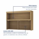Ver imagem 5 de Armário Aéreo 1 Porta Báscula Ripado Marquesa 120cm 100% MDF Marrom/Nature