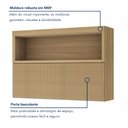 Ver imagem 2 de Armário Aéreo 1 Porta Báscula Ripado Marquesa 120cm 100% MDF Marrom/Nature