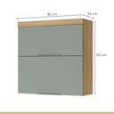 Ver imagem 6 de Armário 2 Portas Basculante Marquesa 80cm 100% MDF Marrom/Nature/Verde