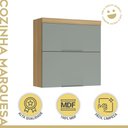 Ver imagem 2 de Armário 2 Portas Basculante Marquesa 80cm 100% MDF Marrom/Nature/Verde