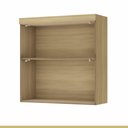 Ver imagem 5 de Armário 2 Portas Basculante Marquesa 80cm 100% MDF Marrom/Nature/Verde