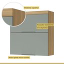 Ver imagem 3 de Armário 2 Portas Basculante Marquesa 80cm 100% MDF Marrom/Nature/Verde