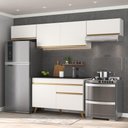 Ver imagem 3 de Armário de Cozinha Compacta 260cm Veneza Multimóveis V3697 Branco/Dourado