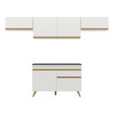 Ver imagem 7 de Armário de Cozinha Compacta 260cm Veneza Multimóveis V3697 Branco/Dourado