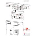 Ver imagem 5 de Armário de Cozinha Compacta 260cm Veneza Multimóveis V3697 Branco/Dourado