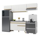 Ver imagem 1 de Armário de Cozinha Compacta 260cm Veneza Multimóveis V3697 Branco/Dourado