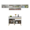 Ver imagem 6 de Armário de Cozinha Compacta 260cm Veneza Multimóveis V3697 Branco/Dourado