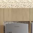 Ver imagem 5 de Armário Aéreo Geladeira 1 Porta Basculante 80cm Ripado 100% MDF Rainha Marrom/Nature
