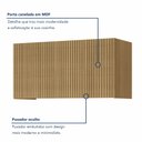 Ver imagem 6 de Armário Aéreo Geladeira 1 Porta Basculante 80cm Ripado 100% MDF Rainha Marrom/Nature