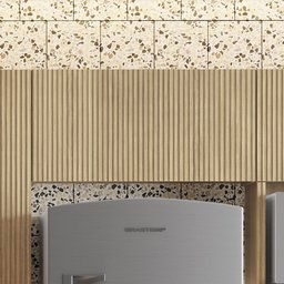 Armário Aéreo Geladeira 1 Porta Basculante 80Cm Ripado  100% Mdf Rainha - 1