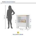 Ver imagem 2 de Balcão Forno 1 Gaveta com Caixa Organizadora 70cm 100% MDF Rainha Branco/Nature