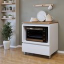 Ver imagem 1 de Balcão Forno 1 Gaveta com Caixa Organizadora 70cm 100% MDF Rainha Branco/Nature