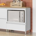 Ver mais imagens de Balcão Forno 1 Gaveta com Caixa Organizadora 70cm 100% MDF Rainha Branco/Nature