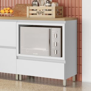 Balcão Forno 1 Gaveta Com Caixa Organizadora 70Cm  100% Mdf Rainha
