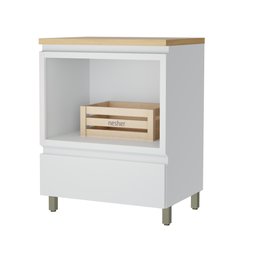 Balcão Forno 1 Gaveta Com Caixa Organizadora 70Cm  100% Mdf Rainha - 9