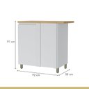 Ver imagem 4 de Balcão Canto Direita Esquerda 1 Porta Rainha 92x52cm 100% MDF Branco/Nature
