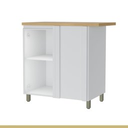 Balcão Canto Direita Esquerda 1 Porta Rainha 92X52Cm  100% Mdf - 3