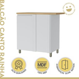 Balcão Canto Direita Esquerda 1 Porta Rainha 92X52Cm  100% Mdf - 2