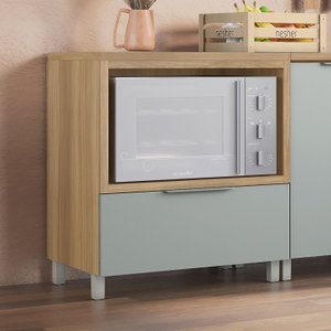 Balcão Forno 1 Gaveta Com Caixa Organizadora 80Cm  100% Mdf Marquesa