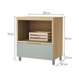 Balcão Forno 1 Gaveta Com Caixa Organizadora 80Cm  100% Mdf Marquesa - 4