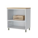 Ver imagem 4 de Balcão Forno 1 Gaveta com Caixa Organizadora 80cm 100% MDF Marquesa Branco/Nature