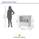 Ver imagem 3 de Balcão Forno 1 Gaveta com Caixa Organizadora 80cm 100% MDF Marquesa Branco/Nature