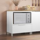 Ver imagem 2 de Balcão Forno 1 Gaveta com Caixa Organizadora 80cm 100% MDF Marquesa Branco/Nature