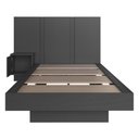 Ver imagem 2 de Cama de Solteiro com Cabeceira e Mesa para Colchão 188x78/88cm Multimóveis Cr40143 Grafite