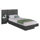 Ver imagem 3 de Cama de Solteiro com Cabeceira e Mesa para Colchão 188x78/88cm Multimóveis Cr40143 Grafite