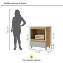 Ver imagem 2 de Balcão Forno 1 Gaveta com Caixa Organizadora 70cm 100% MDF Rainha Verde/Nature