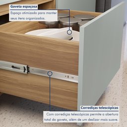 Balcão Forno 1 Gaveta Com Caixa Organizadora 70Cm  100% Mdf Rainha - 5