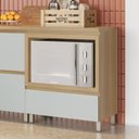 Ver imagem 3 de Balcão Forno 1 Gaveta com Caixa Organizadora 70cm 100% MDF Rainha Verde/Nature
