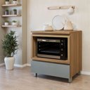 Ver imagem 1 de Balcão Forno 1 Gaveta com Caixa Organizadora 70cm 100% MDF Rainha Verde/Nature