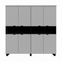 Ver imagem 5 de Armário Estante para Escritório com 8 Portas de Abrir e 2 Nichos F5 Office Cinza/Sagrado com Preto