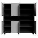 Ver imagem 6 de Armário Estante para Escritório com 8 Portas de Abrir e 2 Nichos F5 Office Cinza/Sagrado com Preto