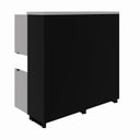 Ver mais imagens de Armário Estante para Escritório com 8 Portas de Abrir e 2 Nichos F5 Office Cinza/Sagrado com Preto
