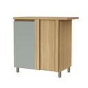 Ver imagem 1 de Balcão Canto Direita Esquerda 1 Porta Rainha 92x52cm 100% MDF Marrom/Nature/Verde