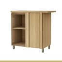 Ver imagem 4 de Balcão Canto Direita Esquerda 1 Porta Rainha 92x52cm 100% MDF Marrom/Nature/Verde