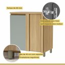 Ver imagem 6 de Balcão Canto Direita Esquerda 1 Porta Rainha 92x52cm 100% MDF Marrom/Nature/Verde