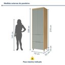 Ver imagem 4 de Paneleiro 2 Portas 2 Gavetas Marquesa 70cm 100% MDF Marrom/Nature/Verde